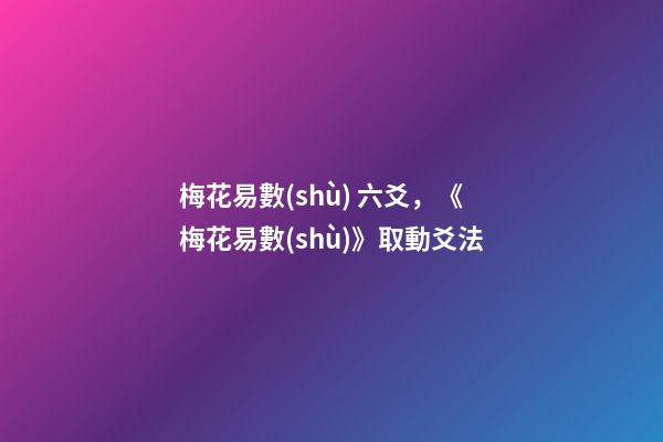 梅花易數(shù) 六爻，《梅花易數(shù)》取動爻法